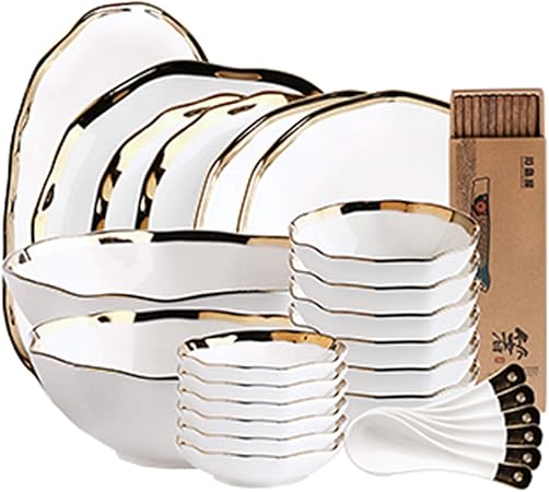 Lqh 26 Delige Serviessets Porseleinen Dinersets Servies Set Borden En Kommen Set Dessertborden Dinerborden Keuken Dinerset Service Voor 6 Personen White Amazon Nl