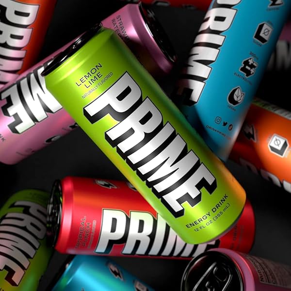 PRIME ENERGY LEMON LIME | ZERO SUGAR ENERGY DRINK | PREWORKOUT ENERGY | 200MG CAFFEINE WITH 355MG OF ELECTROLYTES AND COCONUT WATER FOR HYDRATION| VEGAN | GLUTEN FREE |12 FLUID OUNCE | 24 PACK