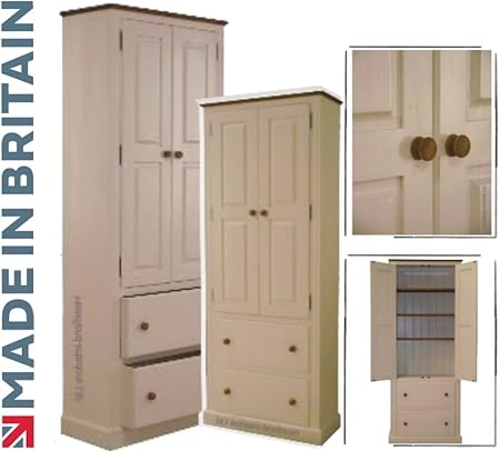 100 Solid Wood Storage Cupboard Handcrafted White Painted 2
