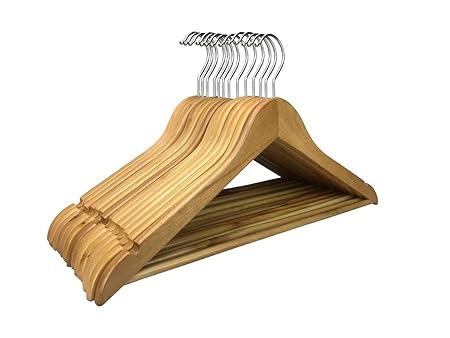 RSR Hangers 50 x Holzkleiderbügel Kleiderbügel Holz Garderobenbügel Hemdenbügel Jackenbügel Hosenbügel Blusenbügel Natur