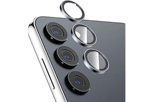 KUZOOM 2Pack 9H Auto Alignment HD Camera Lens Protector for Samsung Galaxy S24 Plus,Metal Individual Ring Back Screen Camera Cover Film Decoration Accessories,Case Friendly Scratch Resistant (Grey)