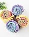 VERO MONTE 4 Pairs Women's Colorful Cotton Socks (Size 8-9, Purple & Yellow)