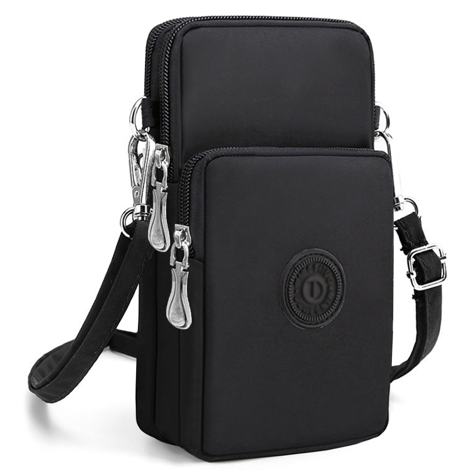 KXF Waterproof Nylon Crossbody Bag Purse Wrist Pouch Handbag Armband Case Crossbody Shoulder Bag Zipper Cellphone Purse for Women Durable Wallet Clutch with 3 Pockets Adjutable Strap