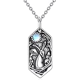 AXOMY Bunny Necklace for Women 925 Sterling Silver Rabbit Moonstone Pendant Necklaces Vintage Bunny Animal Jewelry Gifts for Women Men Rabbit Lovers