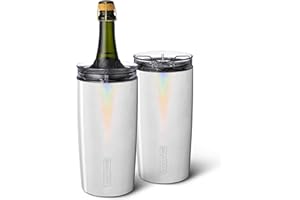 BrüMate Togosa 2-in-1 Wine Chiller Bucket or Champagne Bucket & 100% Leakproof Pitcher | Portable Cooler Fits Most Wine, Champagne, & Liquor Bottles | Perfect Wine Gifts | 49oz (Glitter White)