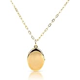 Modern Moments Locket Necklace For Women - Oval Locket Pendant Necklace With Picture Inside