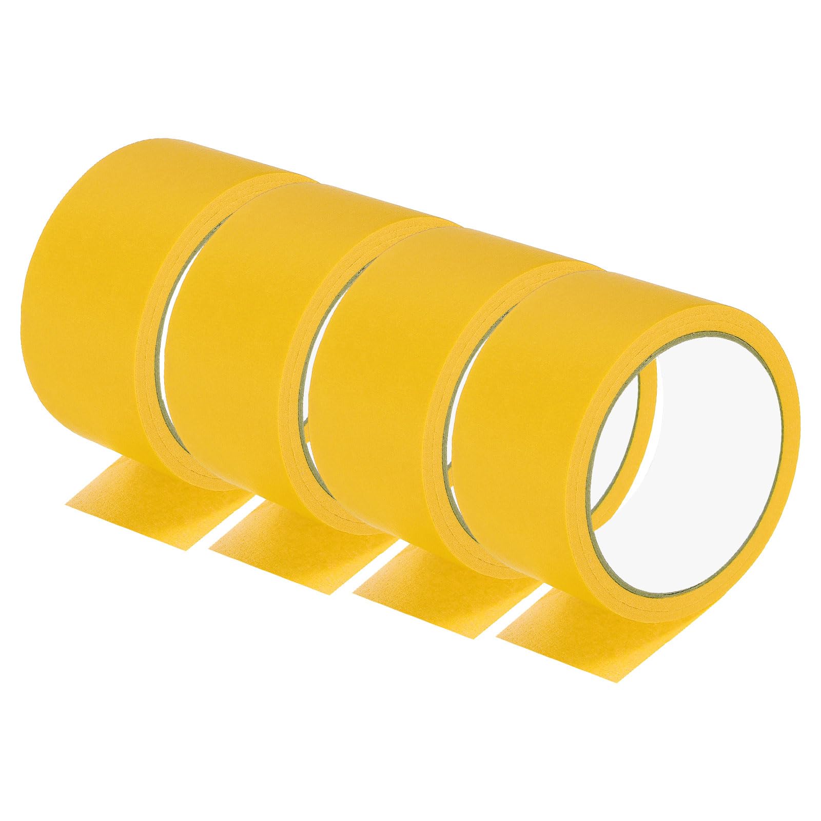 PATIKIL Masking Tape 2 Inch Wide, 4 Roll 22 Yard Painters Tape Bulk No Residue Craft Tape for Wall Painting Labeling Car Painting Home DIY Flower Crafts Decoration, Yellow