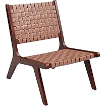 Amazon.com: Giantex Woven Leather Accent Chair, Boho Mid