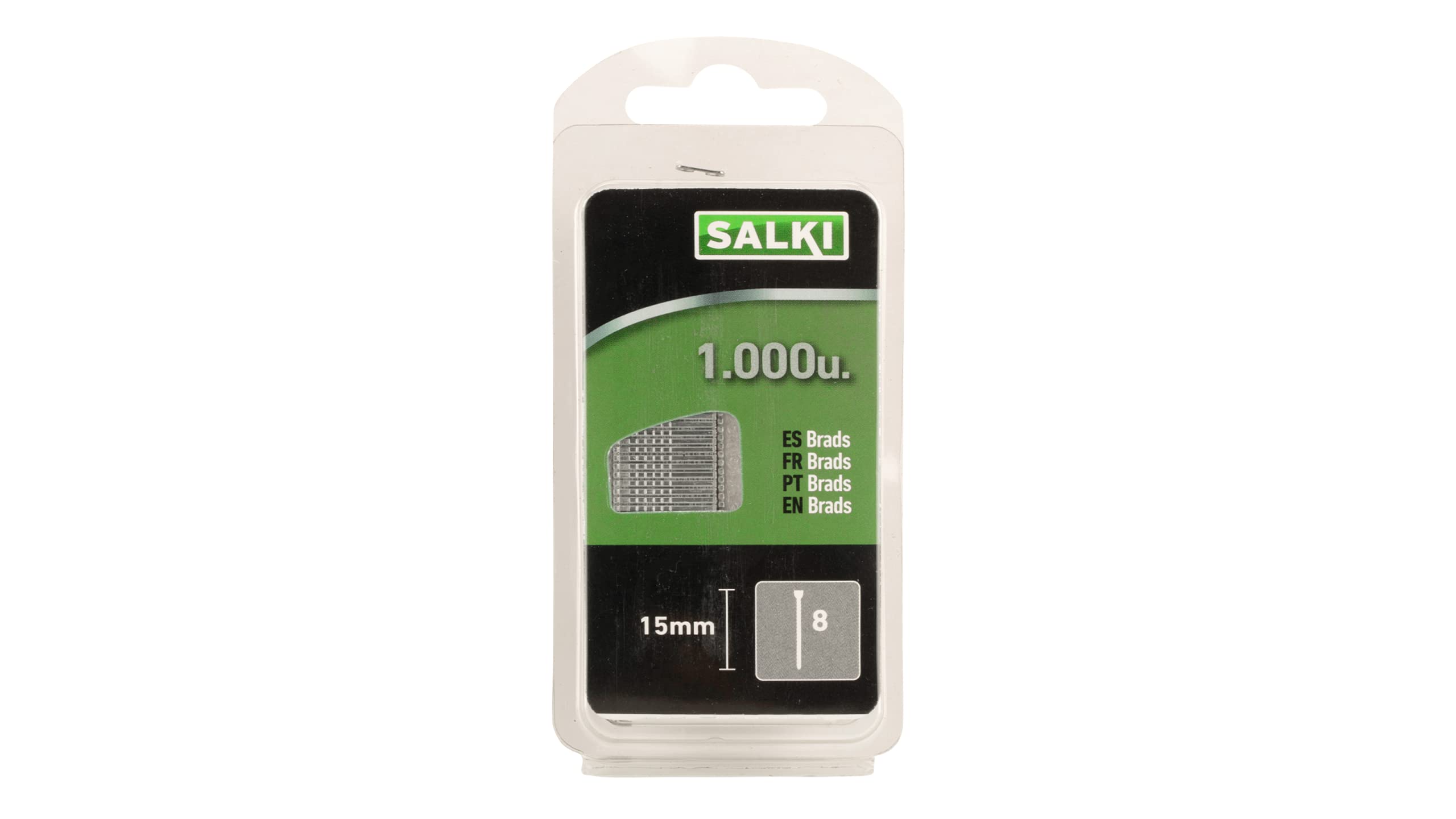 salki Brad Nails No. 8 - Blister Pack of 1000, Made for Hand Nailers with a Length of 30 mm