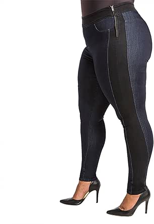 high waist side zip jeans