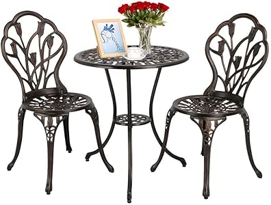 Yaheetech Conjunto de Mesa y Sillas de Jardín Juego de Muebles para