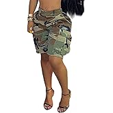 Famnbro Women Camo Shorts Slim Fit Camouflage Cargo Shorts Casual Army Fatigue Shorts with Pockets