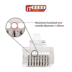 ITBEBE Gold Plated 100 Pieces End Pass Through RJ45