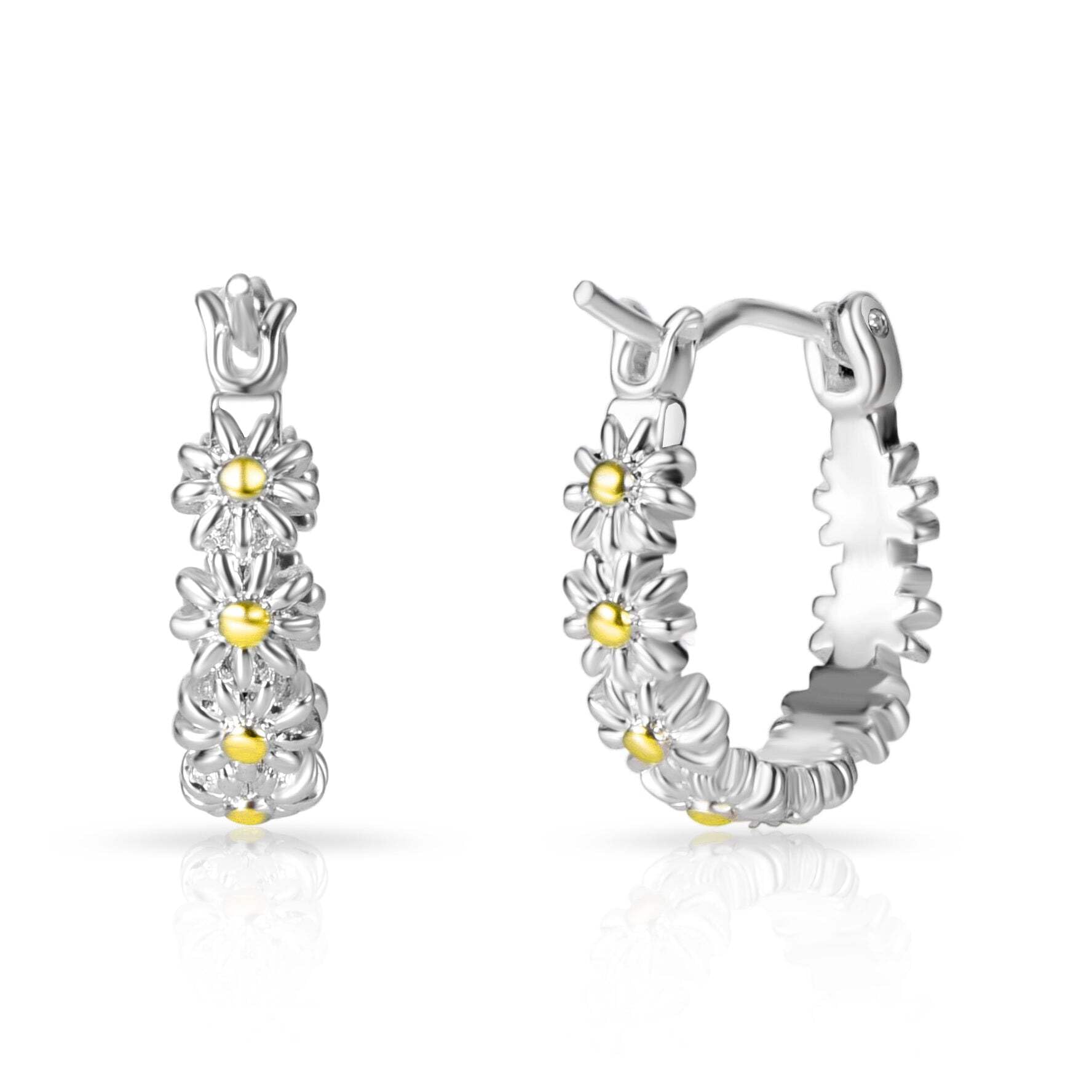 Philip Jones Daisy Hoop Earrings