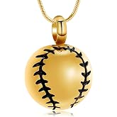 Stainless Steel 20mm Baseball Memorial Urn Jewelry Pendant Hold Cremation keepsake necklace for ashes