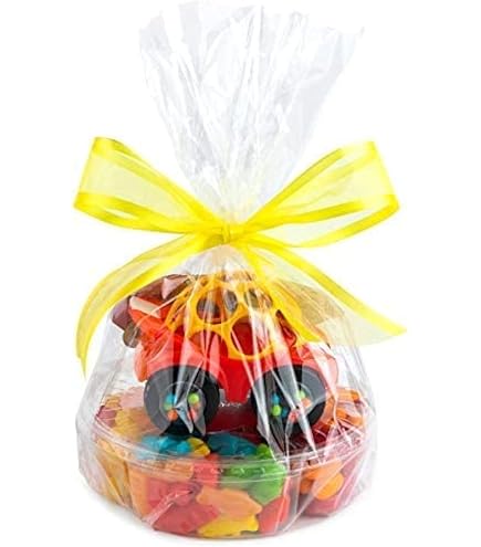 Paquete de 50 bolsas grandes de celofán transparente de 24 x 30 pulgadas, bolsas de regalo de plástico resistente para regalos, artes, manualidades, golosinas, cinta de gasa dorada Paquete de 50 bolsas grandes de celofán transparente de 24 x 30 pulgadas, bolsas de regalo de plástico resistente para regalos, artes, manualidades, golosinas, cinta de gasa dorada