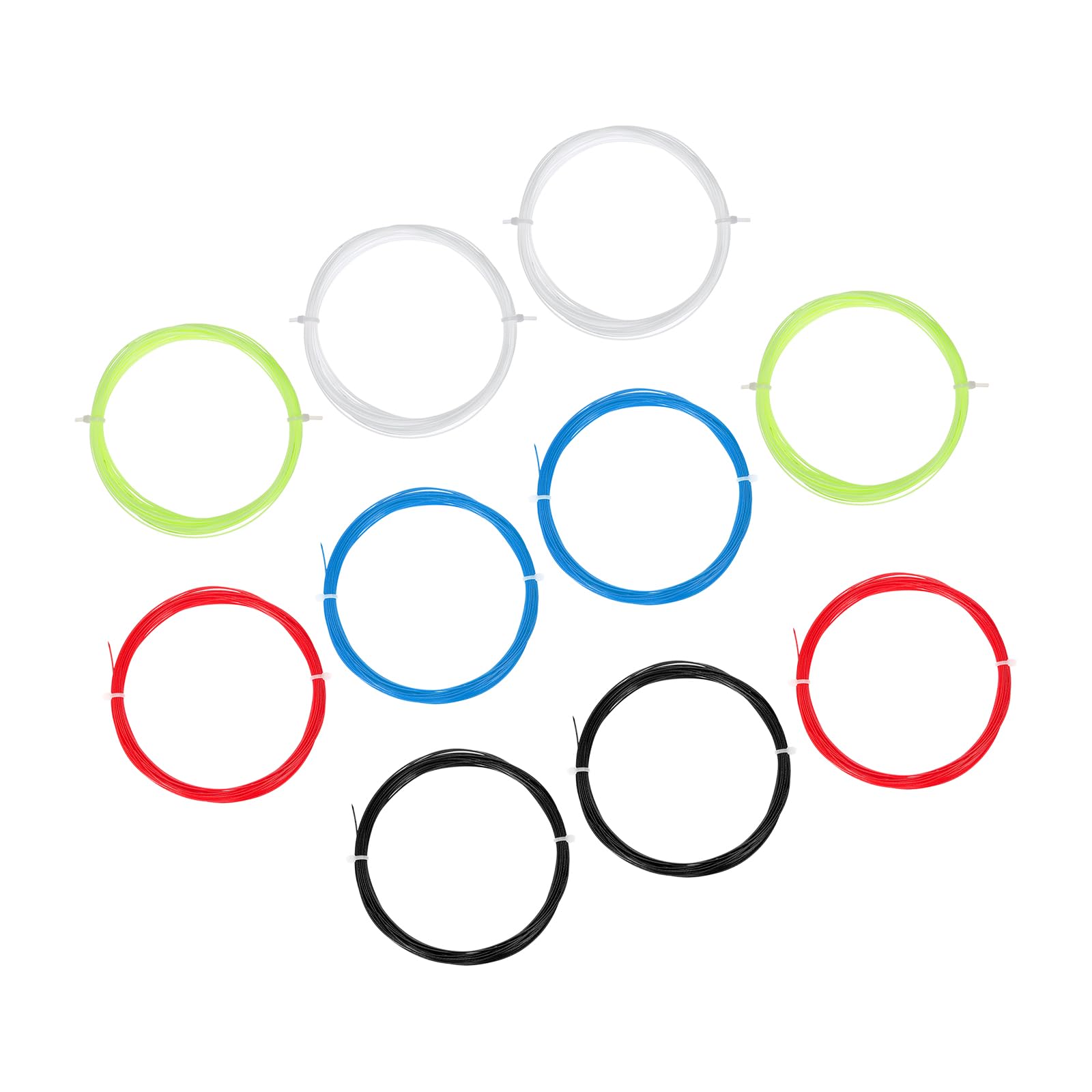 M METERXITY 10 Pack Badminton Racket String - High Flexibility Training Nylon Racquet String Line Badminton Repair Accessory for Badminton (10M, 5 Colors)