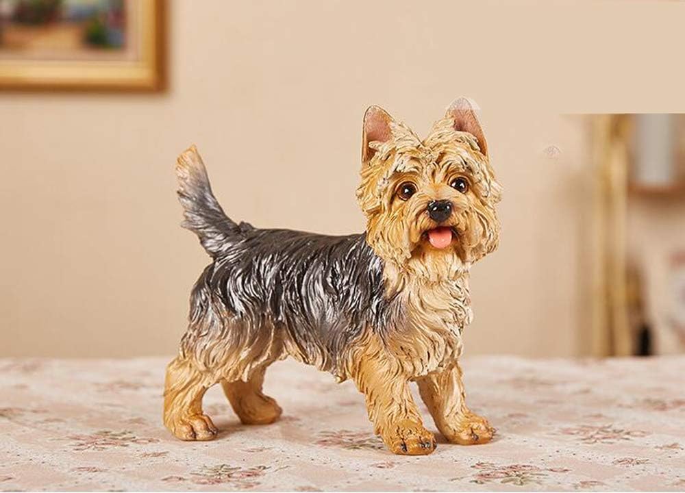 WANLIAN Hand-Painted Resin Yorkshire Terrier Statue, 7.87'' Realistic Dog Sculpture for Indoor/Outdoor Decor(Multicolor) - Image 4