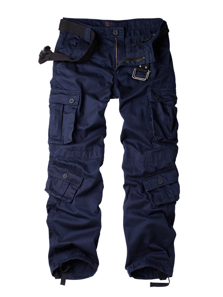 AKARMY Men's Casual Cargo Pants Military Army Camo Pants Combat Work Pants with 8 Pockets(No Belt)