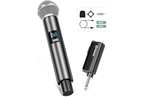 FDUCE W30 Wireless Microphone,UHF Dynamic Handheld Microphone,Rechargeable Receiver with Volume Adjustment Button,for Karaoke
