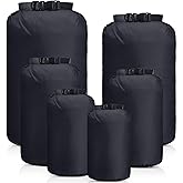 GliCraft 6 Pcs Waterproof Dry Bag Sack Lightweight Outdoor Dry Bags 35 L, 20 L, 15 L, 10 L, 5 L, 3 L Waterproof Boat Bag for Kayaking, Backpacking, Hiking, Camping Rafting(Black)