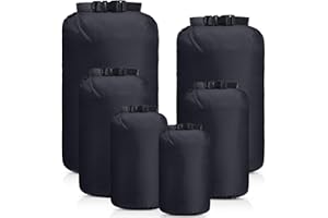 GliCraft 6 Pcs Waterproof Dry Bag Sack Lightweight Outdoor Dry Bags 35 L, 20 L, 15 L, 10 L, 5 L, 3 L Waterproof Boat Bag for Kayaking, Backpacking, Hiking, Camping Rafting(Black)