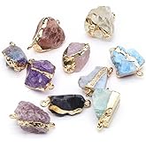 Zotoone 8pcs Natural Stone Pendant Irregular Shape Healing Crystals Stone Charms For Jewelry Making DIY Necklaces