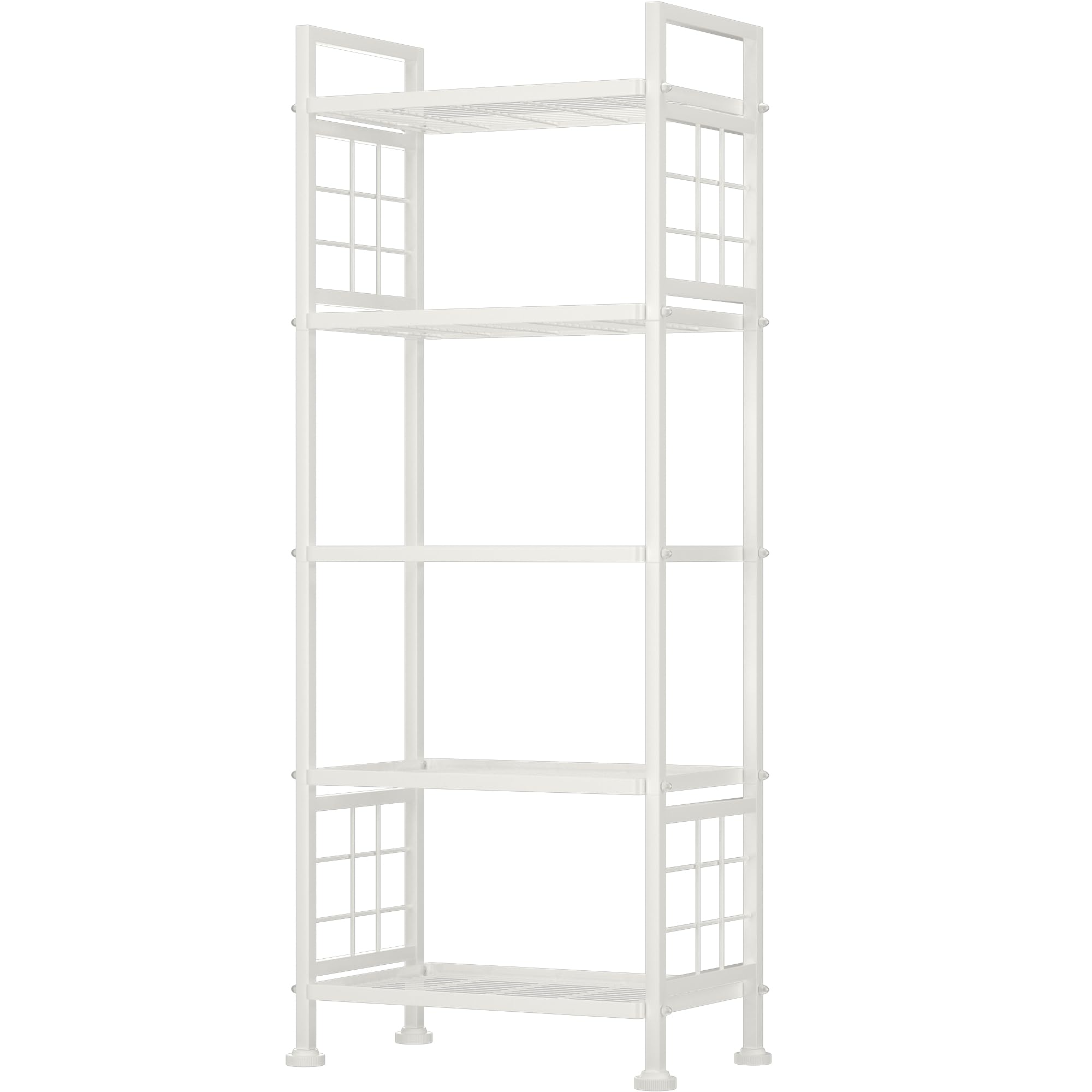 GIOTORENT 5-Wire Garage Shelving Storage Shelves, Metal Shelving Unit Pantry Rack, Kitchen Storage Adjustable Shelf 750Lbs Capacity for Laundry Kitchen Bathroom Organizer(White)