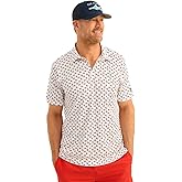 HUK Men's Pursuit Printed, Performance Short Sleeve Polo Shirt