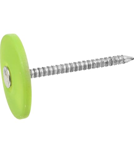 2000-Pack Lime Green Plastic Cap Roofing Nails - 1 Inch Galvanized For House Wrap & Insulation