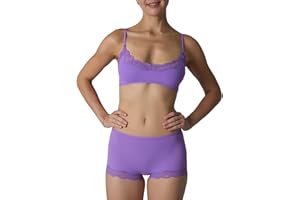 MONSHMU French Elegant Underwear Set Not Underwire Bralette Matching Briefs with Lace Trim French Fashion Underwear
