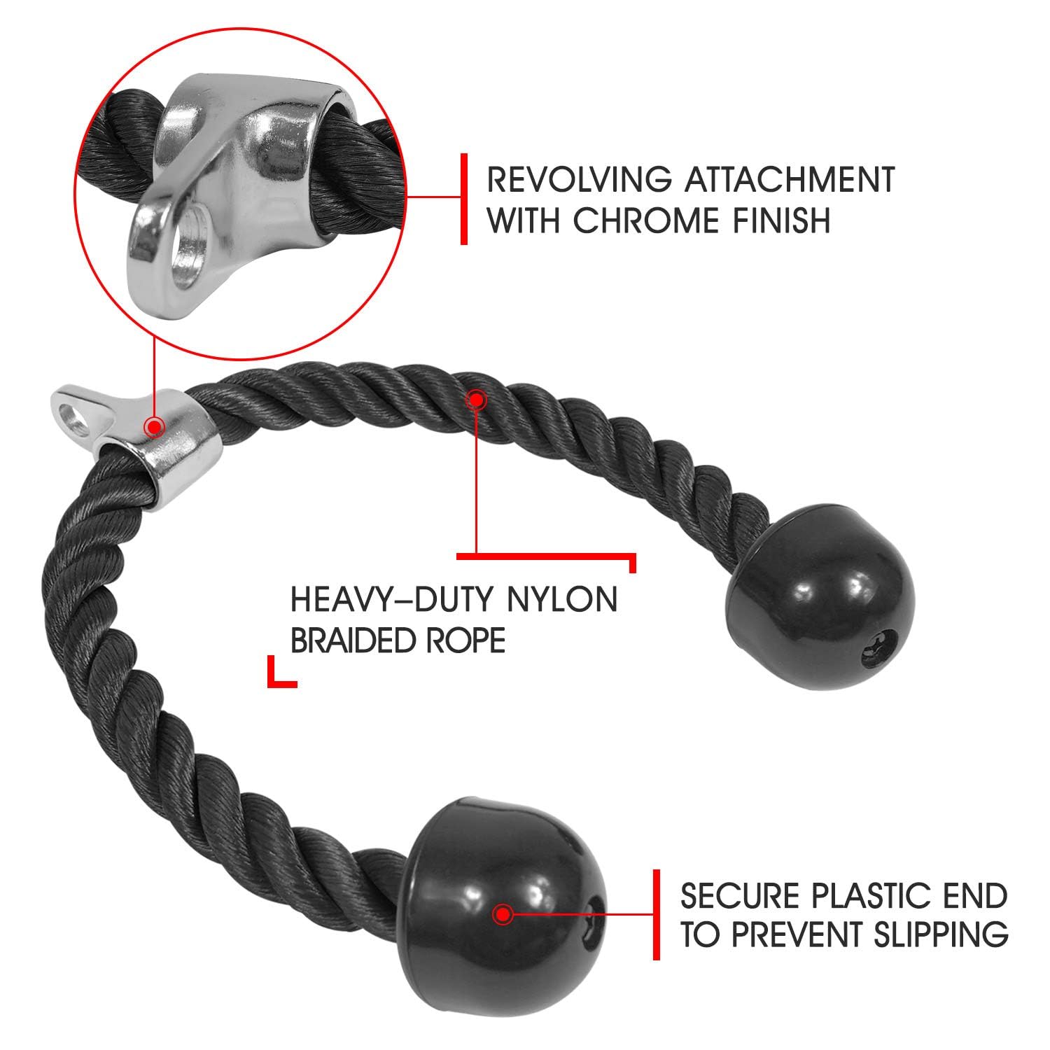 Mua Yes4All Deluxe Tricep Rope Cable Attachment, 27 & 36 inch with 4 ...