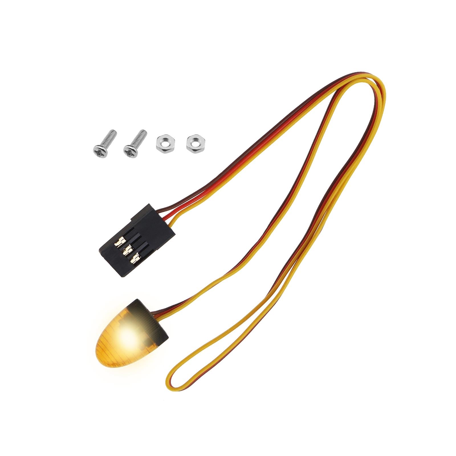 eMagTech Car Truck RC LED Light Rotating Flashing Lamp Lighting Compatible with 1/8 1/10 1/12 RC Model Car HSP SCX10 1/14 RC Car 11x15mm, Yellow