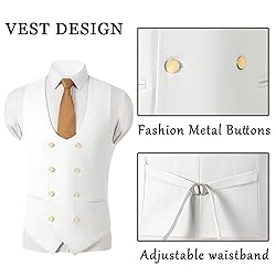 Aowdoy Men's Suits 3 Piece Slim Fit Tuxedo Suit One