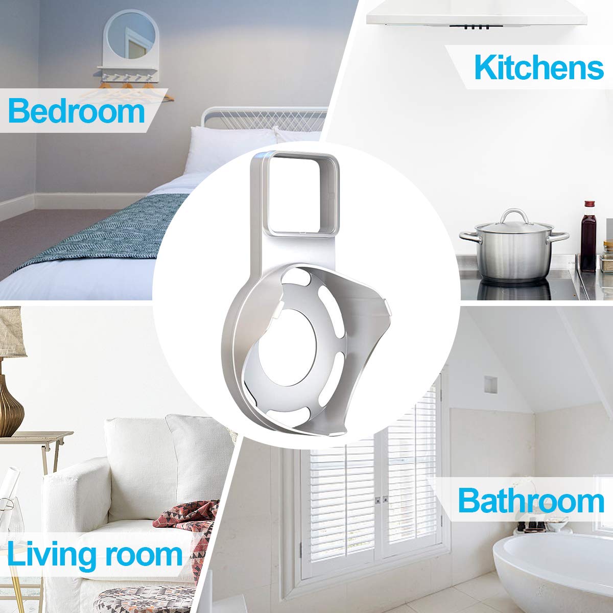 Echo Dot Wall Mount Outlet Hanger - Idealife Speakers Holder for Dot 2nd Generation Speaker Alexia Echo Dot Bracket Plug Mount with Alexa Short Charging Cable, Space-Saving Speaker Hanger (White)