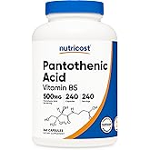 Nutricost Pantothenic Acid (Vitamin B5) 500mg, 240 Capsules