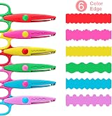Asdirne Kids Scissors Craft Set of 6 Serrated Zig Zag Assorted Colors view 4