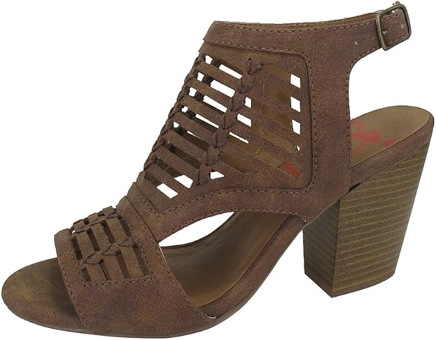 Amazon.com | Jellypop Kristy Womens Heeled Sandals Tan Distressed 7 | Heeled Sandals