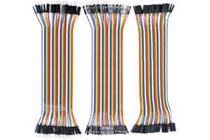 MTHWEMTH Multicolored Breadboard Jump Wire for Dupont Wire 40pin*3 M-F,M-M,F-F 10/15/20/30/40 CM Breadboard Jumper Ribbon Cables Kit Compatible with Arduino Projects (10 cm(3.93 in))
