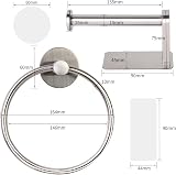 Tahbarshi Self Adhesive Toilet Paper Holder and Hand Towel Ring Set 304 view 2