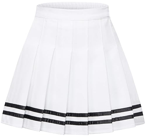 Girls Pleated Short Plaid Skirt Skort, School Uniform Cosplay