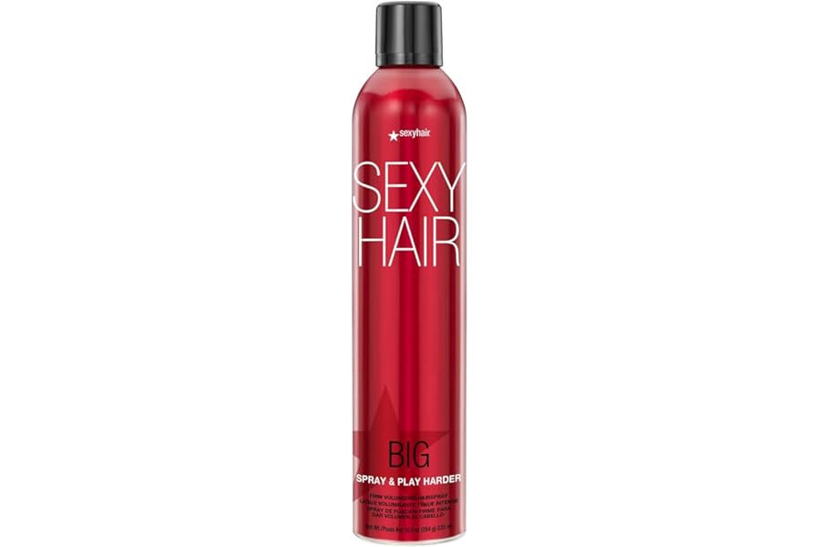 SexyHair Big Spray & Play Harder Firm Volumizing Hairspray | All Day Hold and Shine | Up to 72 Hour Humidity Resistance