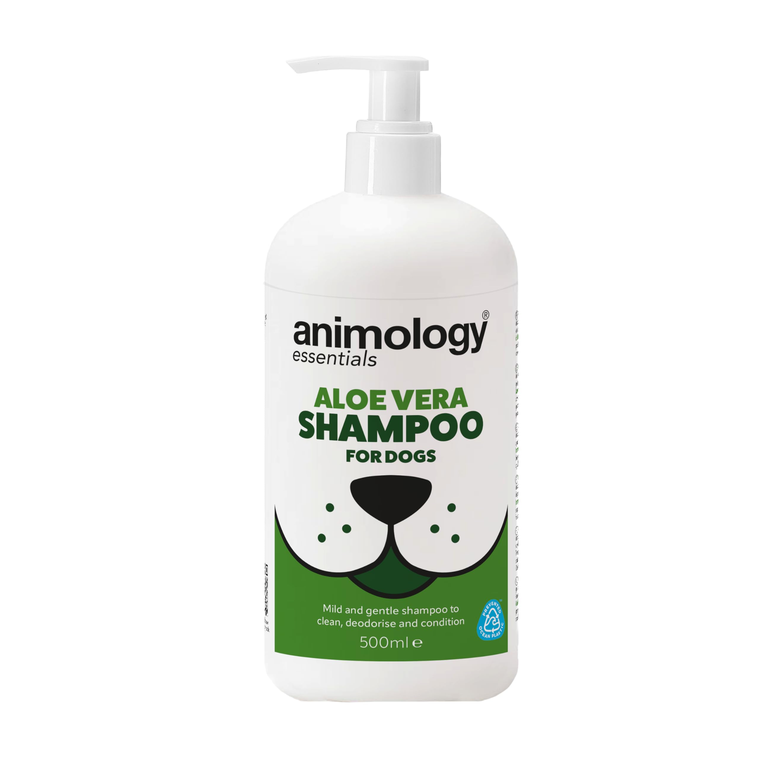 Animology Essentials Aloe Vera Dog Shampoo 500ml, Gentle, Fresh Scented Cleanser with Built-in Conditioner