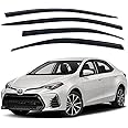 AUTOCLOVER Tape-On Rain Guards Window Visors 4 Pcs Set for Toyota Corolla 2020 2021 2022 2023 2024 2025 / Window Deflectors, Out-Channel Vent Shades (Smoked)