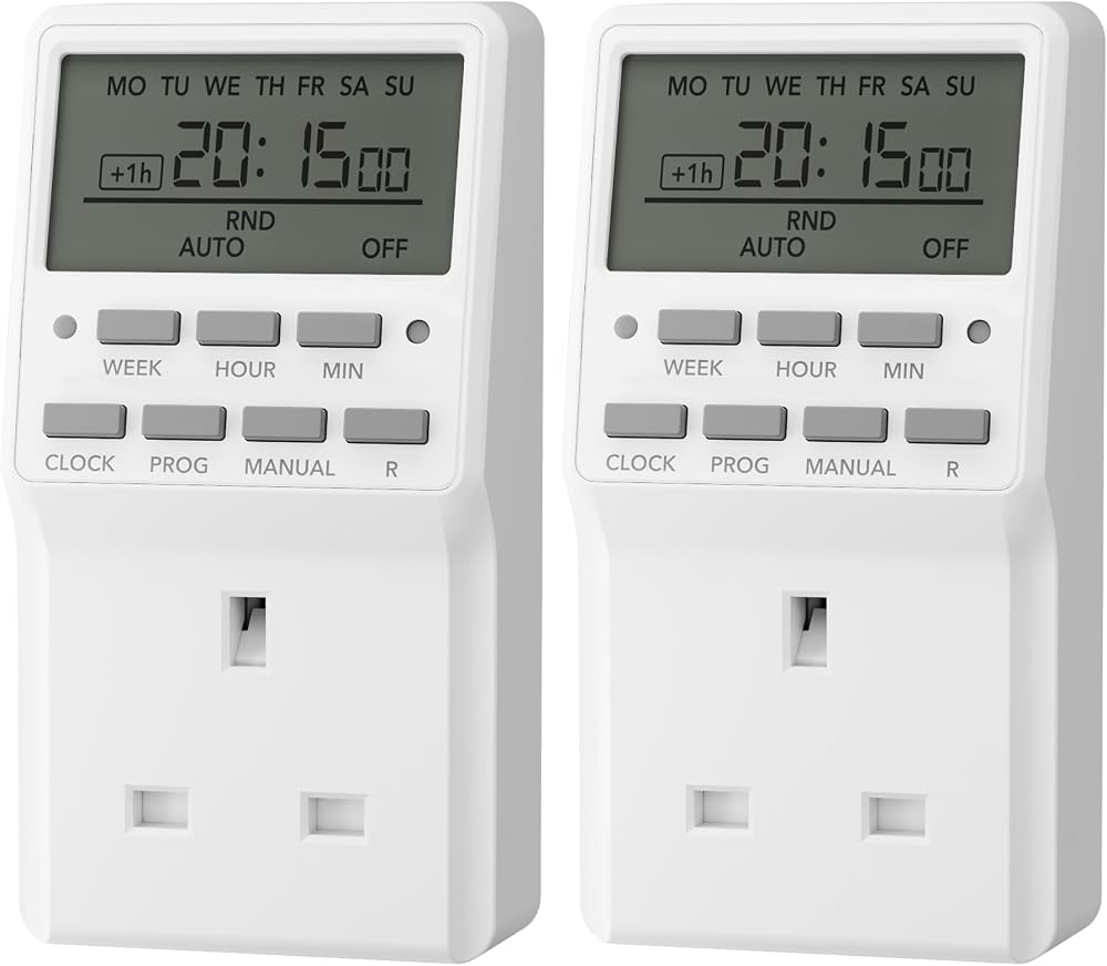 HBN 7 Day Digital Timer with Countdown 20 On/Off Weekly Settings 13A