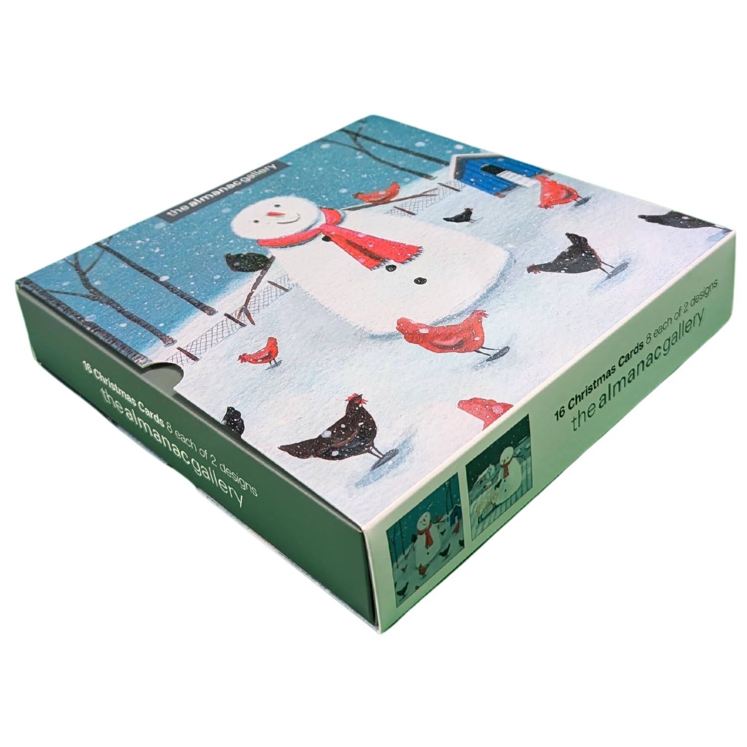 Box of 16 Snowman On The Farm Christmas Cards In 2 Designs Boxed Xmas ADBX0029