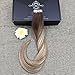 Full Shine 20 inch Tape in Hair Extensions Human Hair Balayage Tape Hair Extensions Color #3 Dark Brown Fading to #8 and #22 Blonde Highlighted Glue Extensions