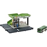 Matchbox Bus Station Track for Toy Cars Includes 1 Vehicle, Gift for Kids +3 Years Old (Mattel HDL08)