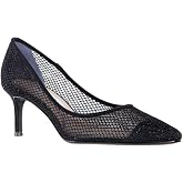 NINA Niley - Women's Gunmetal Mesh Low-Heel Classic Fashion Dressy Pump Shoes - Elegant and Comfortable Women's heeled Pumps - Casual and Dress
