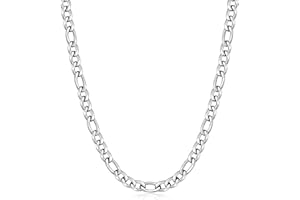 Fiusem Figaro Chains for Men Women, Silver Tone Mens Chain Necklaces, Wide 3.5/5/6/7/8/9.5mm Stainless Steel Chain Necklace for Men Women